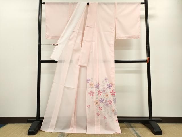 平和屋着物 夏物 色留訪問着 絽 枝垂れ桜文 金彩 洗える着物 ze