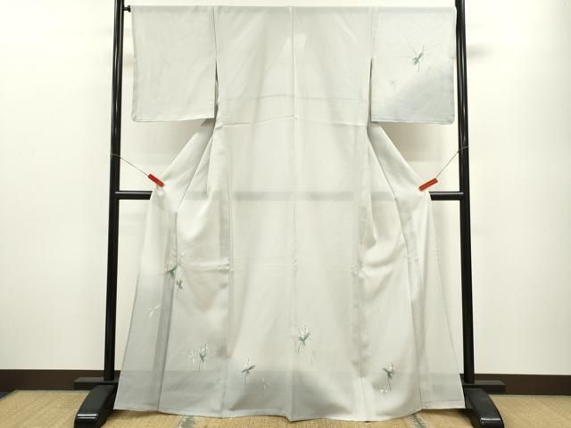 平和屋着物 夏物 訪問着 絽 手描き 草花文 暈し染め 正絹 ze