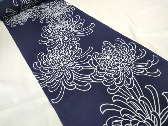 平和屋着物∴夏物 浴衣 反物 着尺 乱菊 綿 zzz