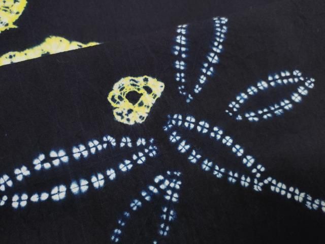  平和屋着物∴夏物 浴衣 反物 着尺 絞り 蜻蛉 トンボ 紺地 綿 zzz 浴衣反物 浴衣