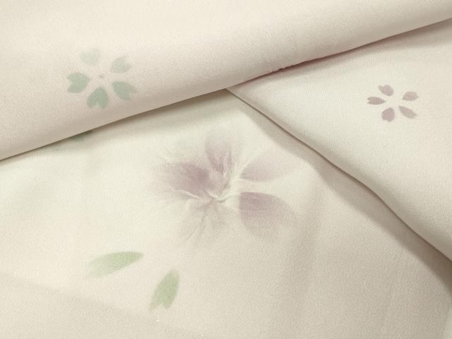 平和屋着物 長襦袢 無双仕立て 絞り 舞桜文 暈し染め 半衿刺繍 正絹 gh