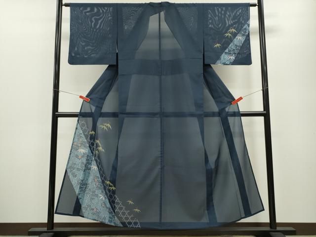 平和屋着物 夏物 訪問着 絽 網目笹文 洗える着物 ze