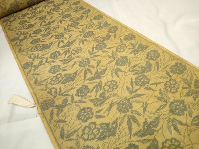 平和屋着物 夏物 芭蕉布 反物 着尺 草花文 大隈織物謹製 上代34万 証紙付き 絹麻 zzz