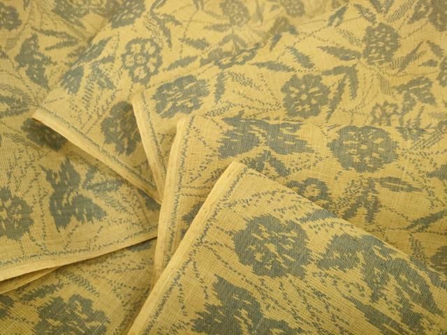 平和屋着物＊夏物 芭蕉布 反物 着尺 草花文 大隈織物謹製 上代34万