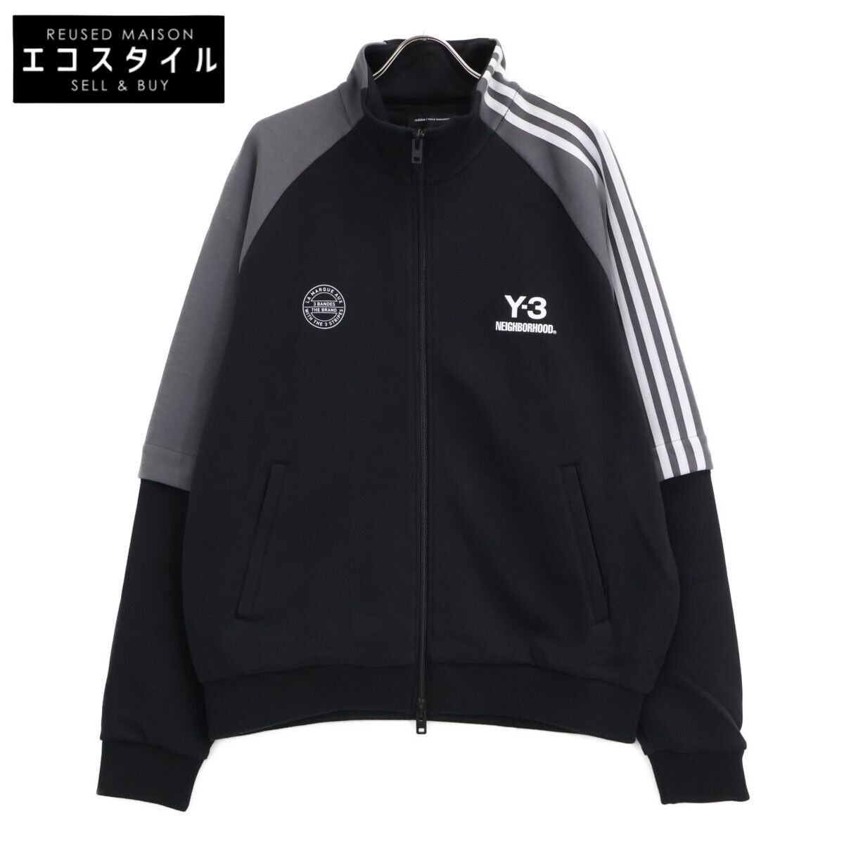Y 3 ワイスリー 25 AW JW 6993 ﾌﾞﾗｯｸ Nﾊﾞｯｸﾌﾟﾘﾝﾄ TRACK TOP ﾄﾗｯｸｼﾞｬｹｯﾄ L