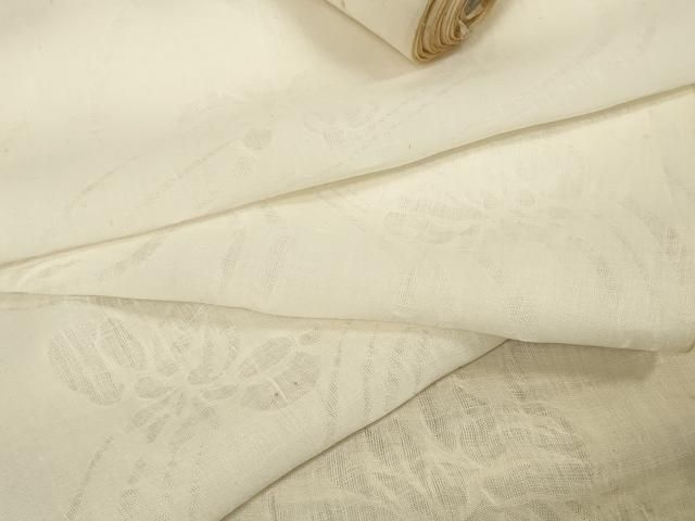 平和屋着物＊夏物 長襦袢 反物 着尺 本麻翆紗 流水菖蒲紋紗 小千谷織物