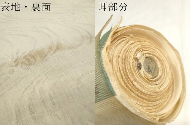 平和屋着物＊夏物 長襦袢 反物 着尺 本麻翆紗 流水菖蒲紋紗 小千谷織物