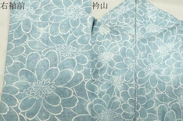 平和屋着物○上質な小紋 紬地 絞り 花尽し文 正絹 逸品 CABA9759gh