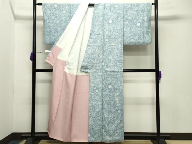 平和屋着物●上質な小紋　紬地　絞り　花尽し文　正絹　逸品　CABA9759gh 平和屋着物○上質な小紋 紬地 絞り 花尽し文 正絹 逸品 CABA9759gh