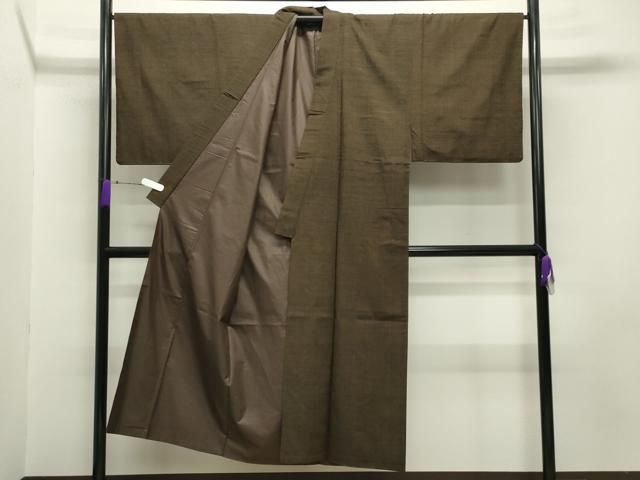 平和屋着物 男性 紬 アンサンブル 霞文 涅色 正絹 gh