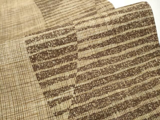  平和屋着物 全通柄袋帯 紬地 横段文 金通し地 正絹 hy 袋帯 帯