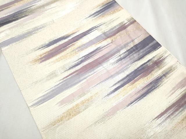 平和屋着物 六通柄袋帯 紅花染 平菱織 霞文 金銀糸 正絹 hy