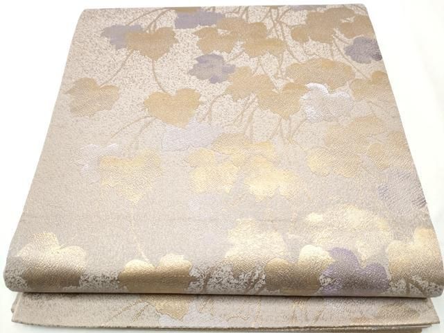 平和屋着物 六通柄袋帯 蔦の葉文 金糸 正絹 hy