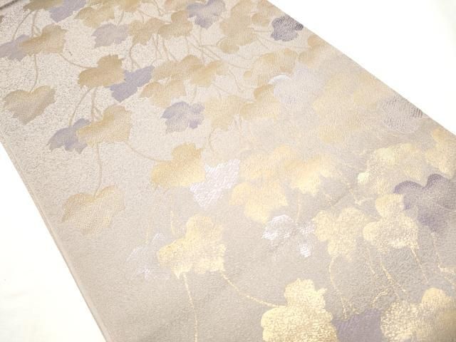 平和屋着物 六通柄袋帯 蔦の葉文 金糸 正絹 hy