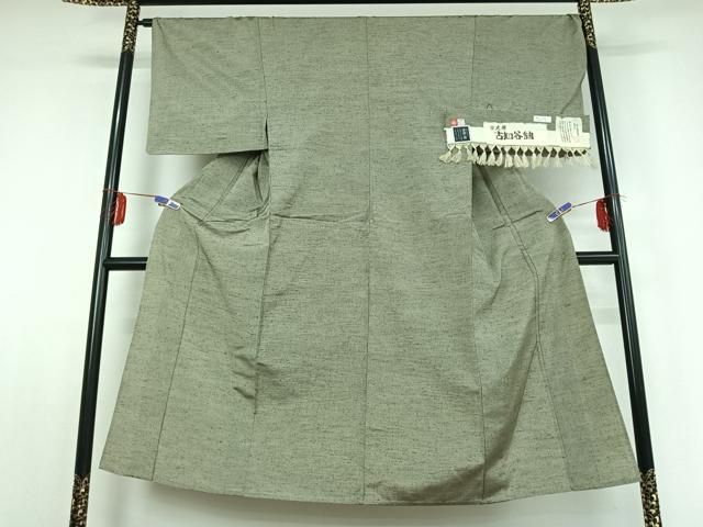 平和屋着物 男性 古知谷紬 単衣 格子 証紙付き 正絹 jh