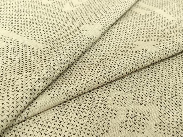 平和屋着物 上質な紬 単衣 流水松皮菱文 正絹 jh