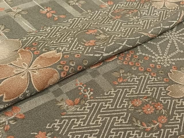  平和屋着物 上質な小紋 単衣 吉祥花文 正絹 jh 小紋 着物