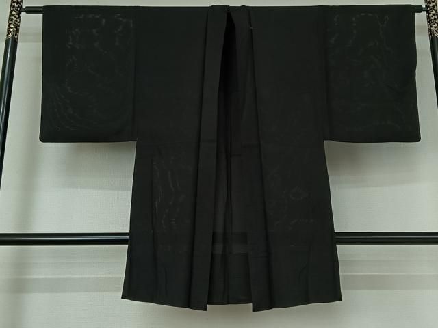 平和屋着物 男性 羽織 スリーシーズン 春夏秋 塵除け 暗黒色 黒地 正絹 jh