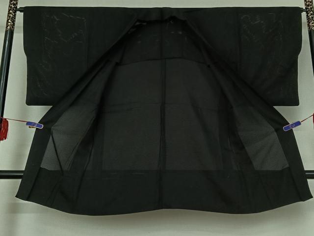 平和屋着物 男性 羽織 スリーシーズン 春夏秋 塵除け 暗黒色 黒地 正絹 jh