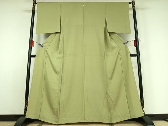 平和屋着物 上質な色無地 単衣 薄萌葱色 正絹 jh
