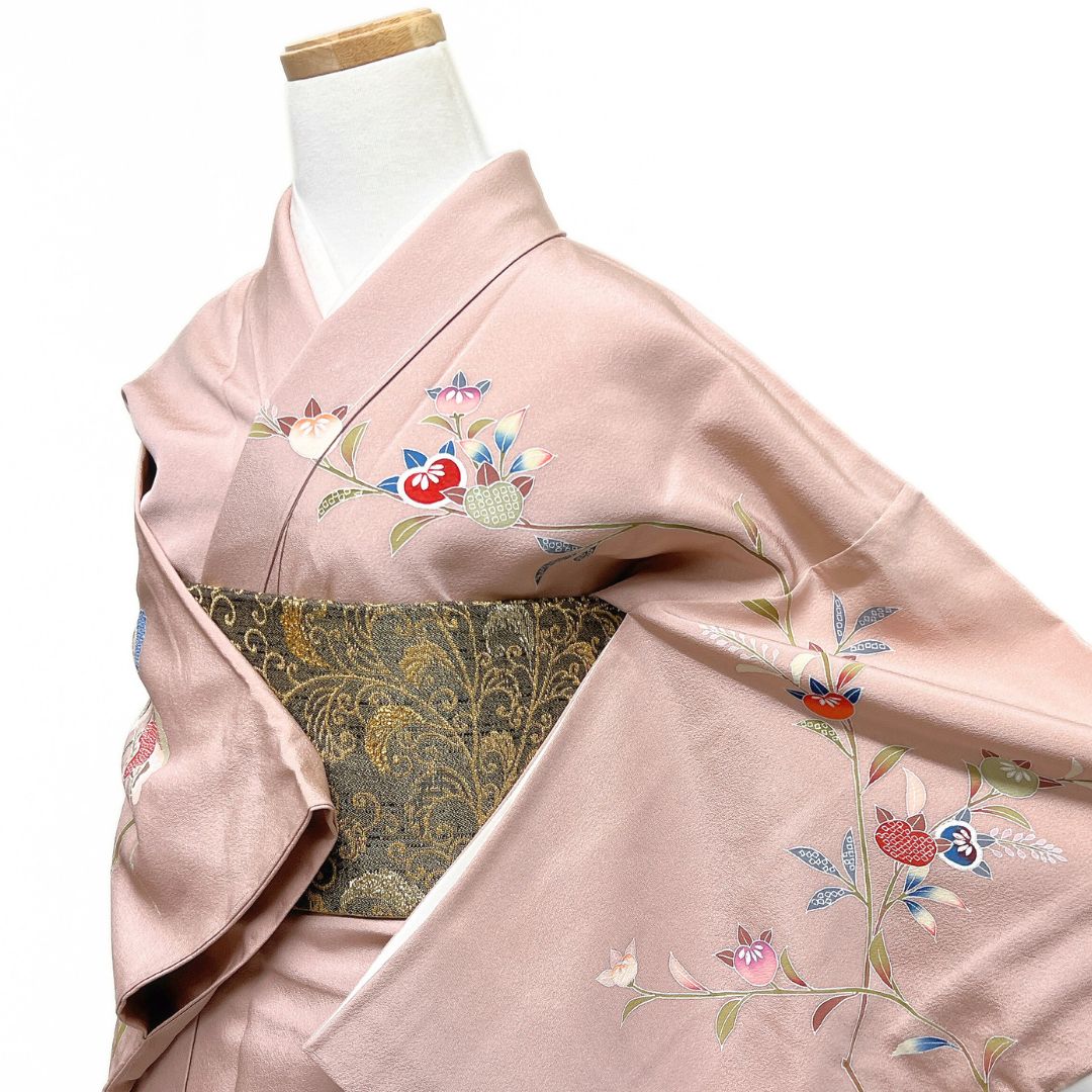 未着用 作家もの 訪問着 京加賀友禅 花 流水 波 松竹梅 着物 123b d ms