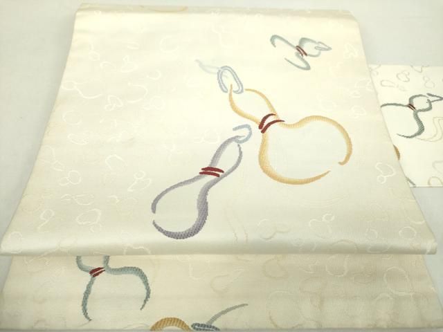 平和屋着物 九寸名古屋帯 唐織 瓢箪 正絹 ps