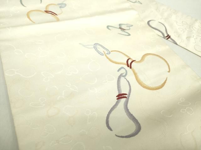 平和屋着物 九寸名古屋帯 唐織 瓢箪 正絹 ps