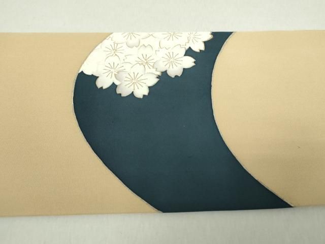 平和屋着物○塩瀬 九寸名古屋帯 舞桜 金彩 正絹 逸品 DABA1356ps