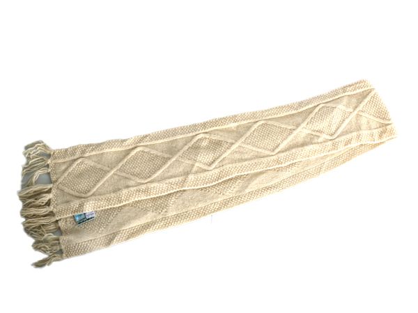 な ! 80 s アイルランド製 JOHN MOLLOY フリンジ付き ケーブル ニット マフラー メンズ レディース ヴィンテージ ウール フィッシャーマン 無地