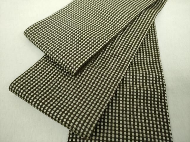 平和屋着物 男性 本場筑前博多織 角帯 格子 正絹 ps