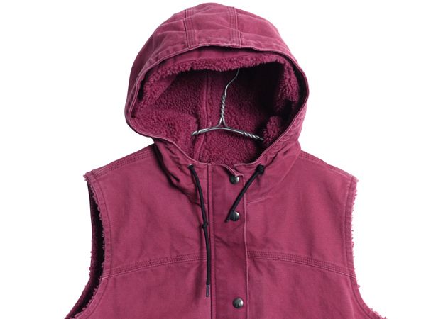 な ! US企画 カーハート ダック パーカー ベスト レディース XL 裏 ボア パイル フリース フルジップ フード 前開き 重ね着 廃盤 大きいサイズ