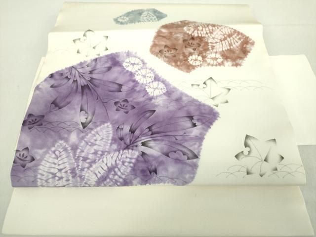 平和屋着物 日本工芸会正会員 福村廣利 絵絞庵 塩瀬 つけ帯 絞り 辻が花 正絹 ps