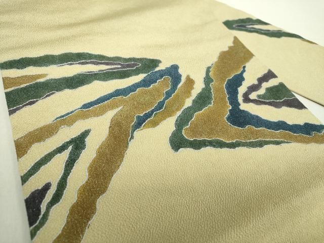 平和屋着物 九寸名古屋帯 霞文 鬼しぼ縮緬 金銀彩 正絹 ps