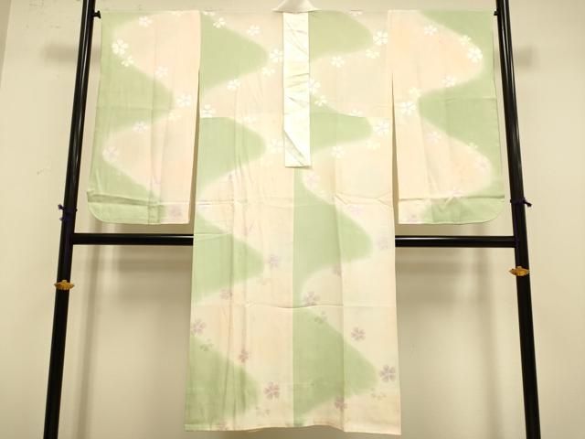 平和屋着物 長襦袢 無双仕立て 作家物 舞桜文 夢ぼかし 正絹 du