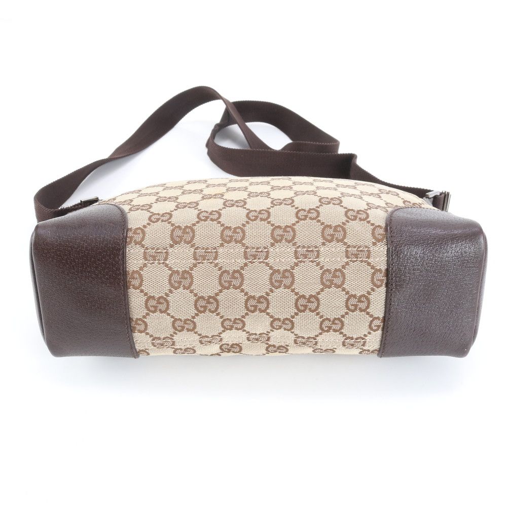 極美品 グッチ GG キャンバス 114273 レザー ショルダーバッグ 斜め