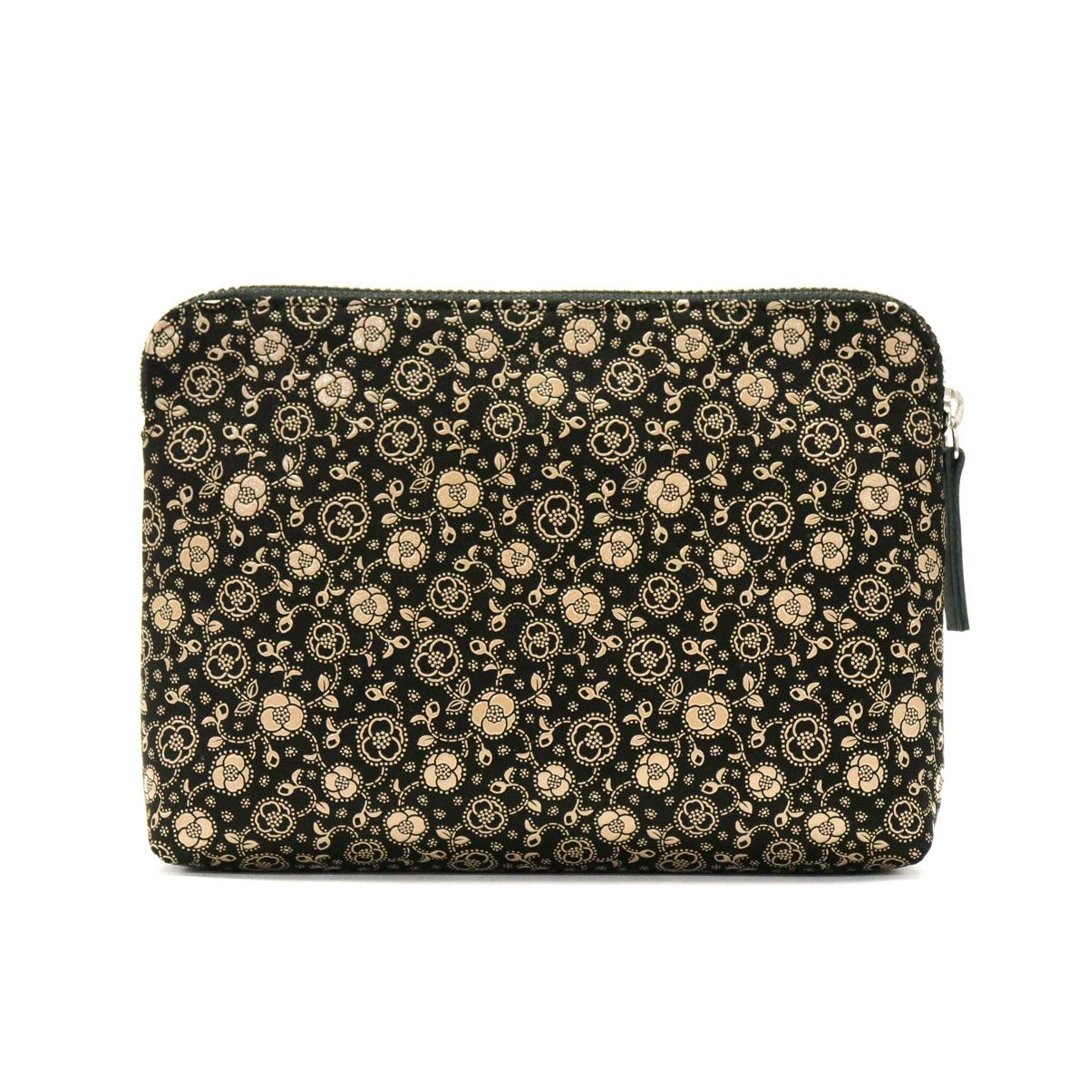 印傳屋 ポーチ 印伝 インデンヤ INDEN YA No 14 小物入れ ケース レディース メンズ 和小物 和柄 本革 漆 4414 ローズ小 黒x黒 トラベルポーチ 旅行かばん 小分けバッグ