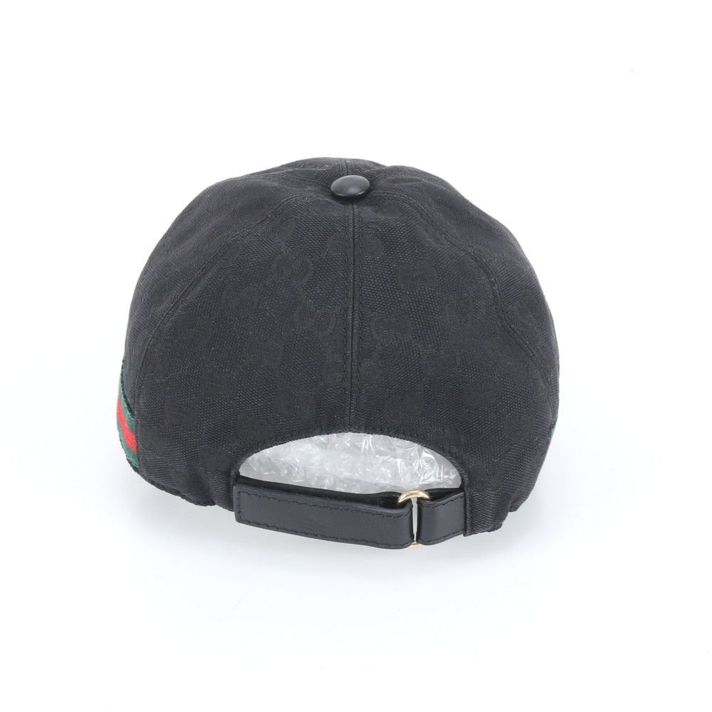 極美品 グッチ GG キャンバス シェリー ライン ベースボール キャップ