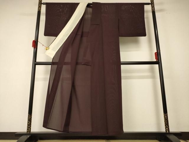 平和屋着物 夏物 色無地 絽 黒鳶色 正絹 jd