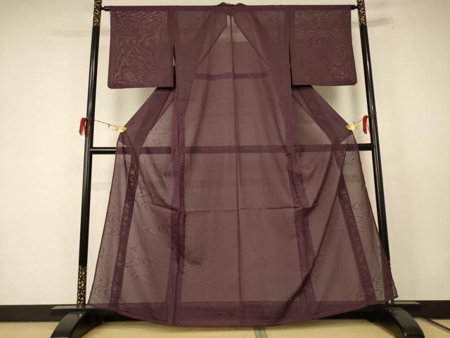 平和屋着物 夏物 色無地 絽 流水紋紗 濃色 正絹 jd