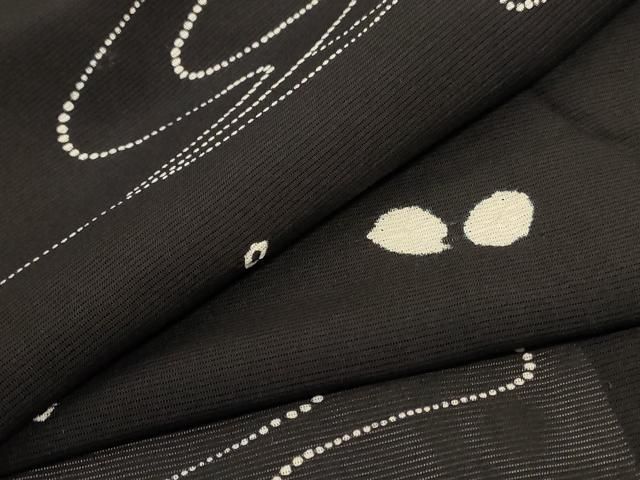 平和屋着物 夏物 小紋 絽 絞り 流水舞蝶文 正絹 jd