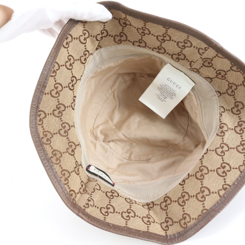 極美品 現行品 グッチ GG キャンバス ダブルG フェドラ ハット 576587