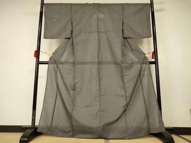 平和屋着物 夏物 小紋 絽 菱文 洗える着物 jd