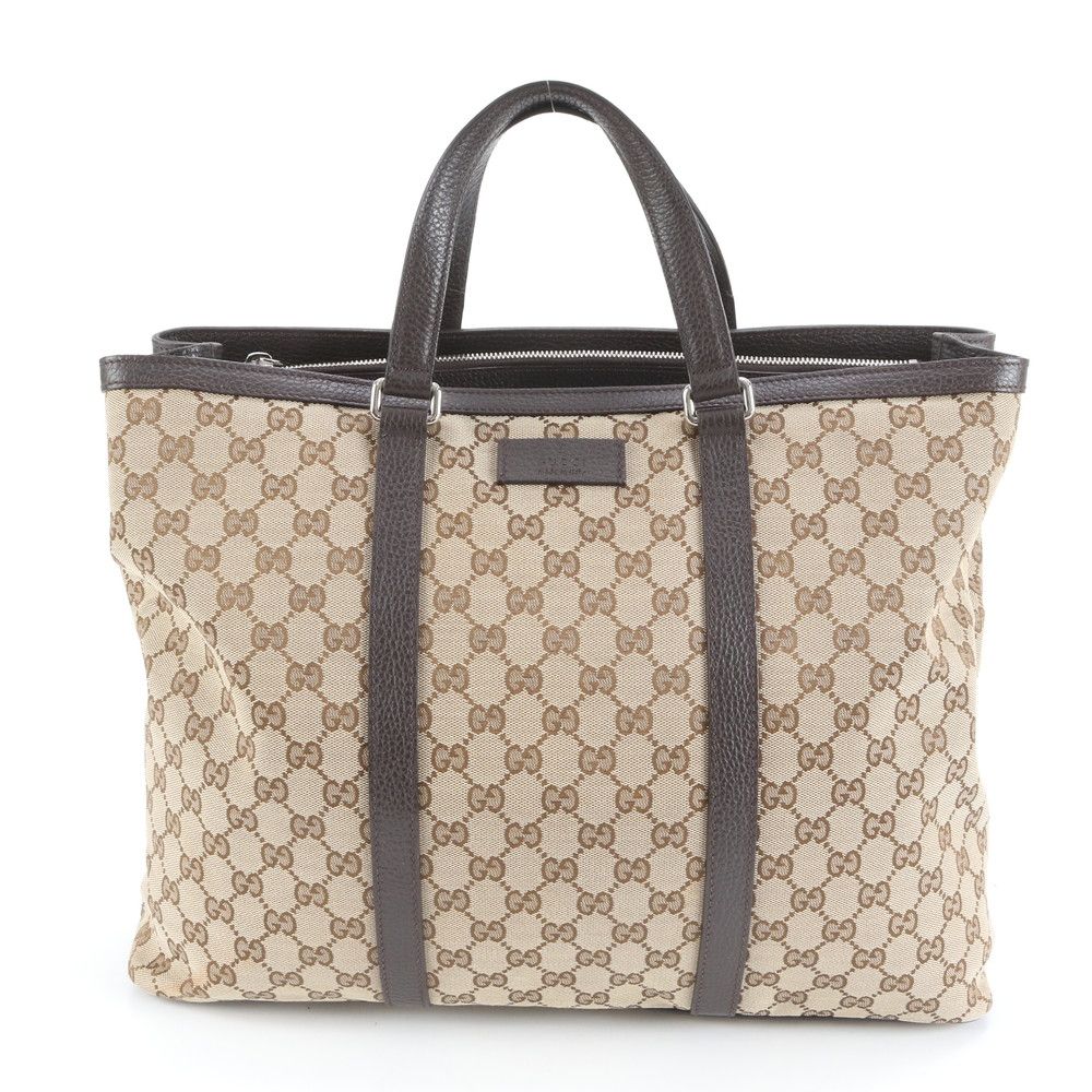 Gucci トートバッグ A4 レザー 極美品 グッチ GG キャンバス 449169 レザー トート バッグ ショルダー
