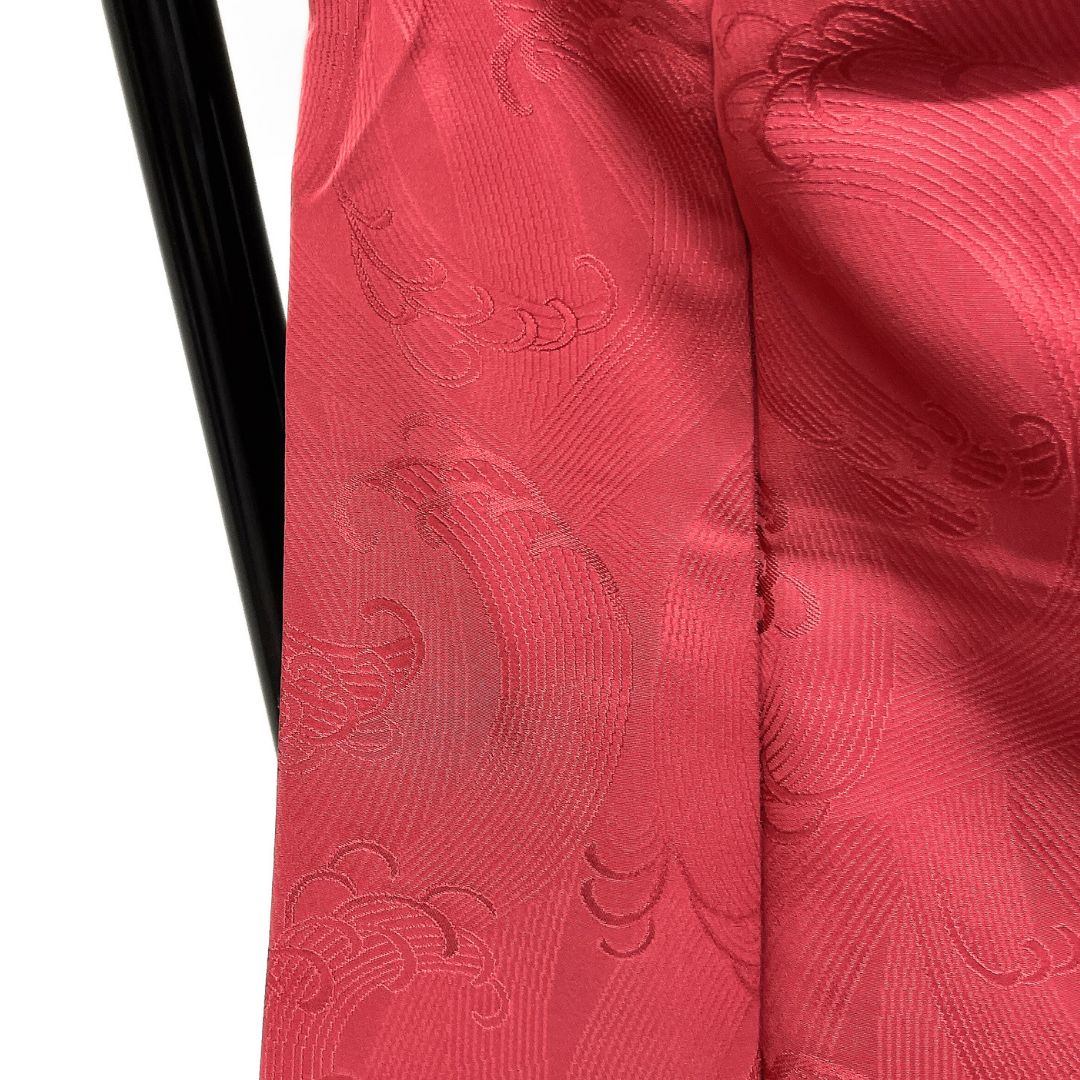  色無地 ワインレッド 波地紋 立涌 七宝 着物 123 b d ms 色無地 着物