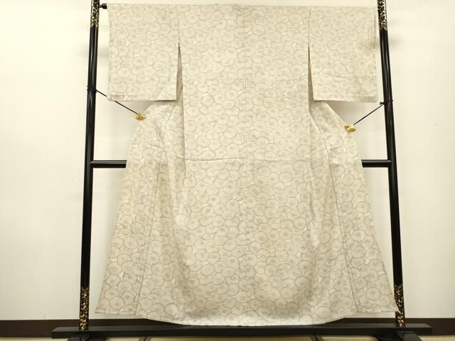 平和屋着物 上質な小紋 単衣 花尽くし 正絹 fe