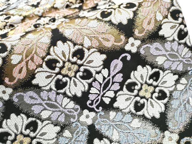  平和屋着物 塩瀬 六通柄袋帯 唐織 慶賀 黒地 金銀糸 正絹 hy 袋帯 帯