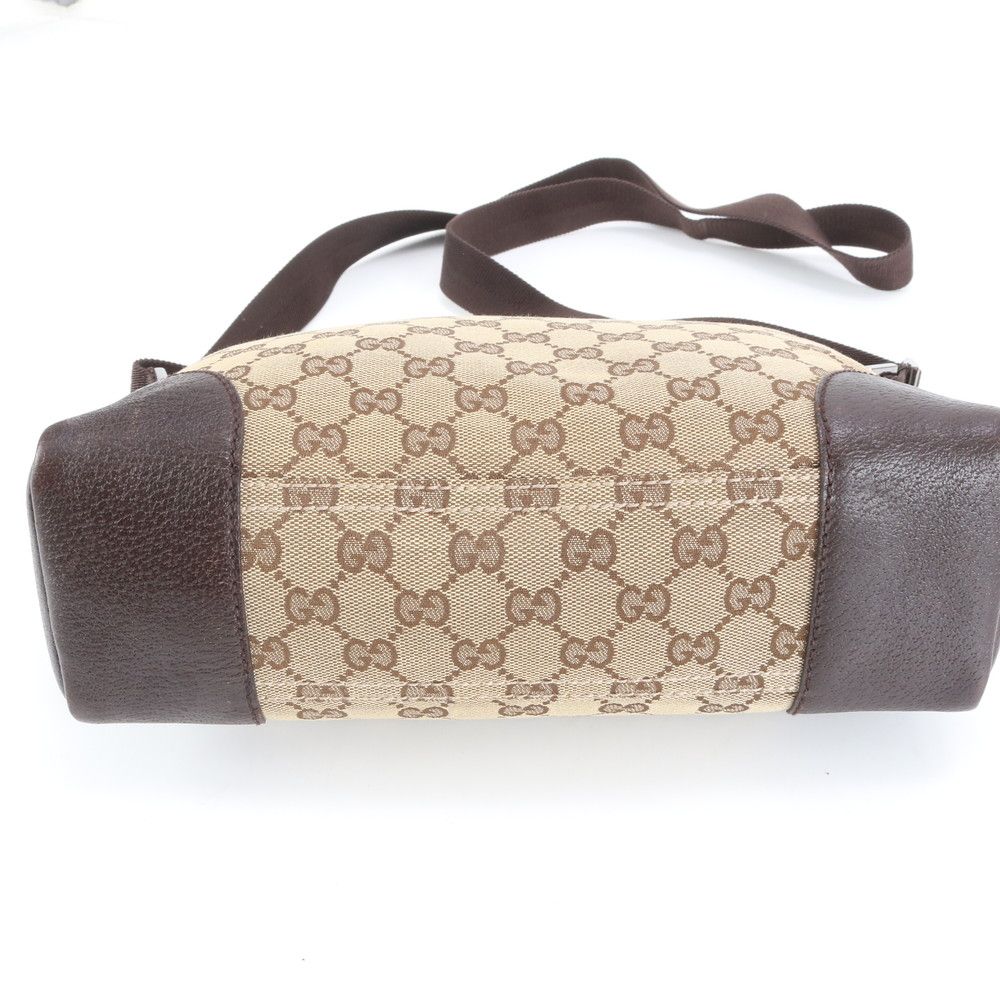 グッチ GGキャンバス ショルダーバッグ 114273 茶　斜めがけ　レザー グッチ GGキャンバス ショルダーバッグ 114273 茶 斜めがけ レザー