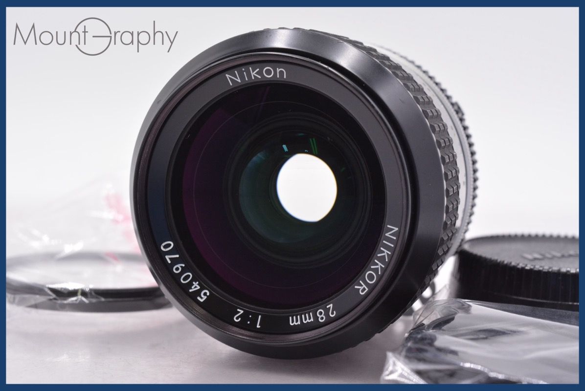 上 ニコン Nikon NIKKOR 28 mm F 2 前後キャップ レンズフィルター付 同梱無料 am 2275