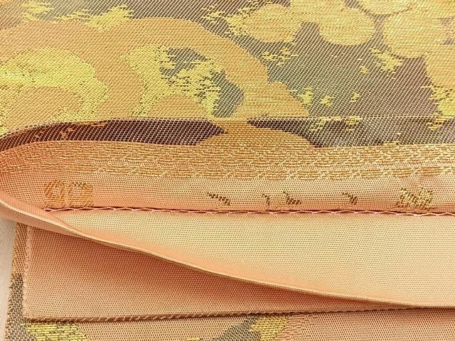 平和屋着物◎西陣 服部織物謹製 六通柄袋帯 こはく錦 葡萄蔦の葉文 金