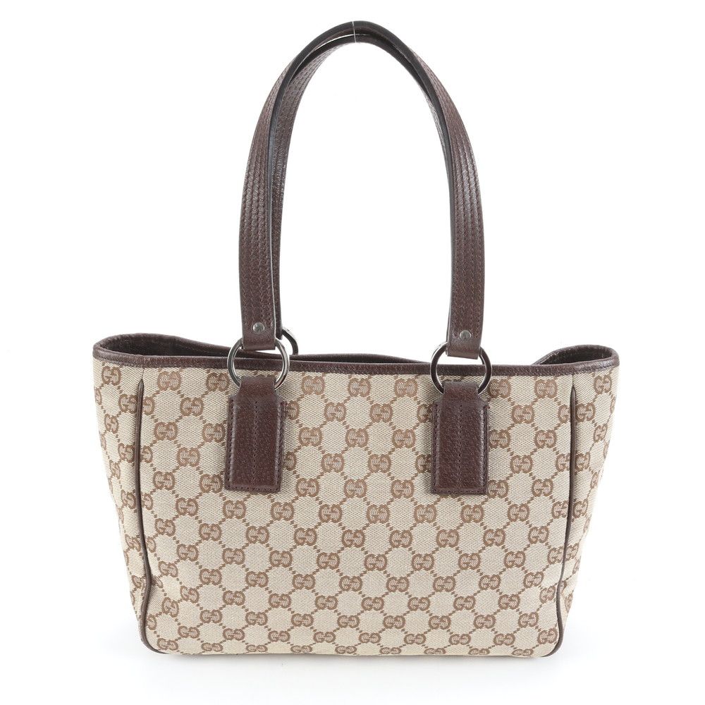 極美品 グッチ GG キャンバス 113019 レザー トート バッグ 肩掛け
